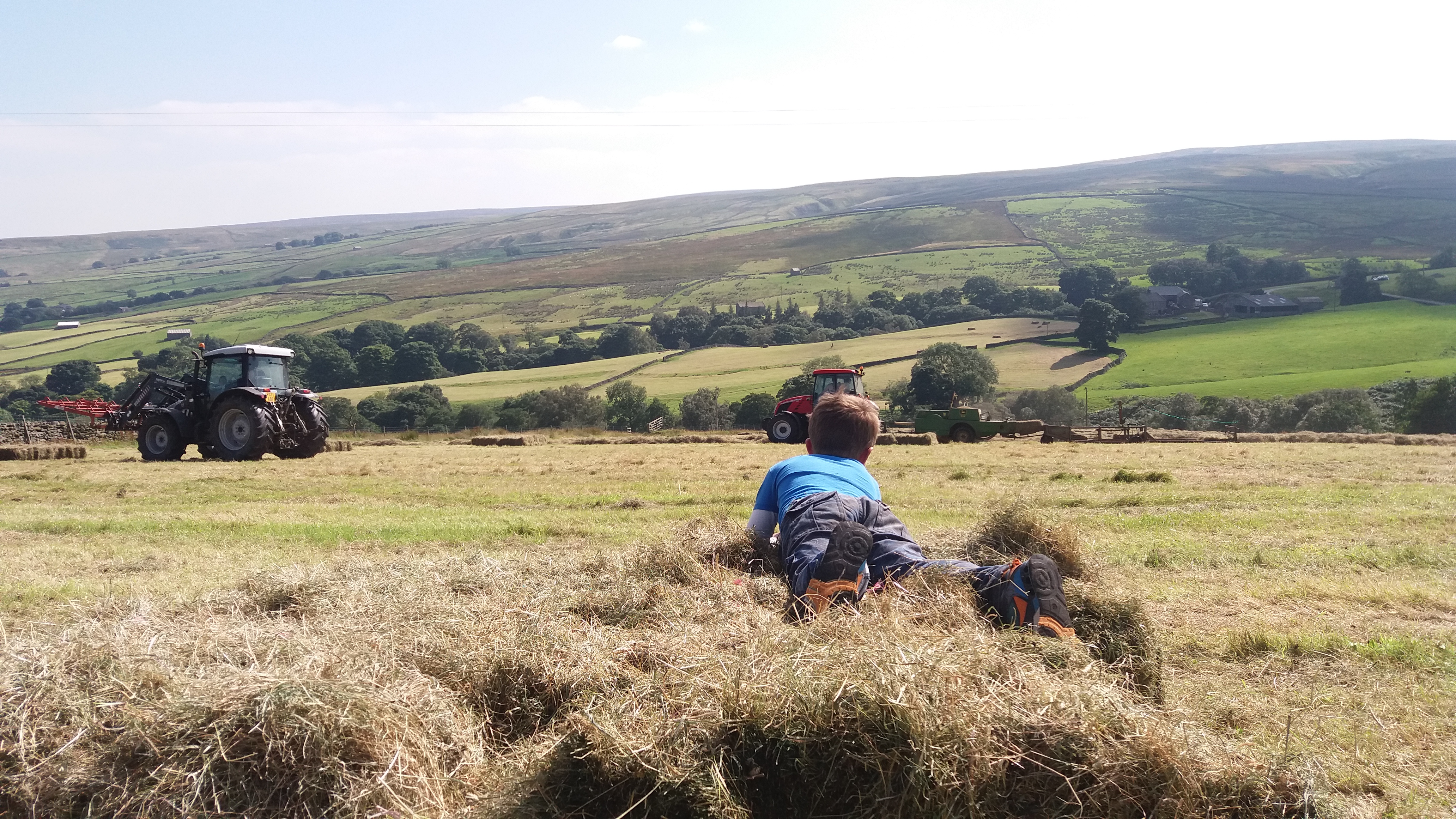 kid watching the tractors